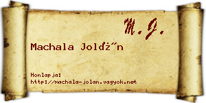 Machala Jolán névjegykártya