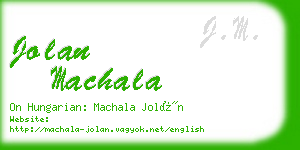 jolan machala business card